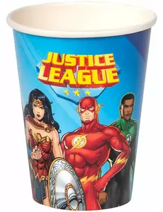 8 Justice League papírových kelímků 210 ml