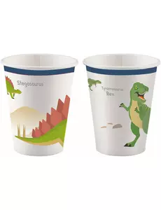8 velkých papírových kelímků dinosaurus 250 ml