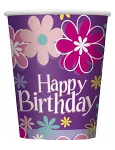 Papírové kelímky Happy Birthday