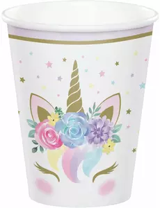 8 kelímků White Fairy Unicorn 266 ml