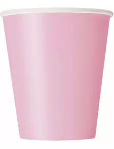 8 světle růžových kartonových kelímků 210 ml