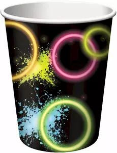 8 papírových kelímků Glow Party 266 ml