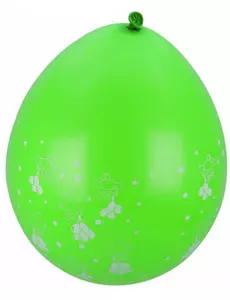8 zelených balónků se vzorem malého medvídka