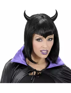 Černá čelenka s rohy pro dospělé Halloween