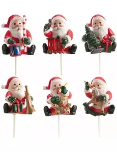 6 vánočních dekorací na zápich Santa Claus