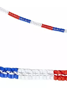 2 tříbarevné papírové girlandy na podporu Francie 3 m