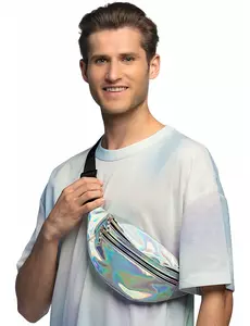Stříbrná holografická ledvinka