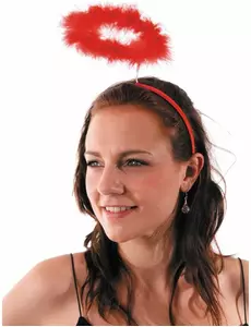 Červená čelenka se svatozáří anděla pro dospělé