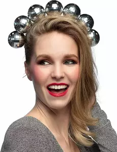 Čelenka se stříbrnou disco koulí pro dospělé