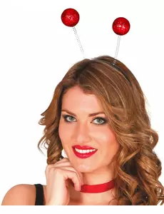 Čelenka s flitrovanou koulí červená pro dospělé