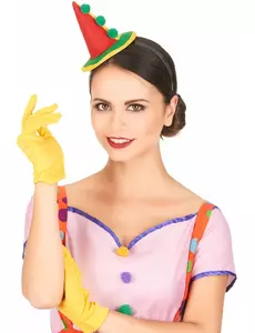 Čelenka s mini špičatým klaunským kloboučkem pro dospělé