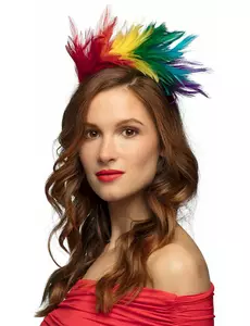 Duhová péřová čelenka pro dospělé