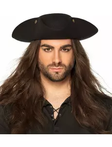 Černý tricorn klobouk pro dospělé