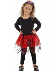 Červené tutu s černými pavouky pro dívky