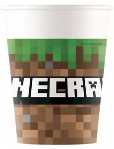 8 papírových kelímků Minecraft 200ml