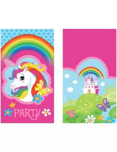 8 pozvánek a obálek Rainbow Unicorn