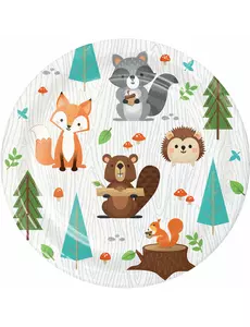 8 malých kartonových talířů Forest Animal 18 cm