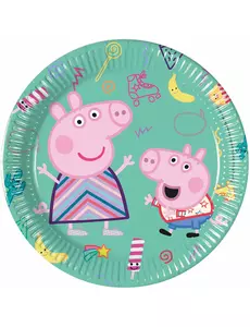 8 malých papírových talířů Peppa Pig 20 cm
