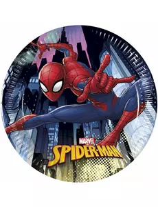 8 malých papírových talířů Spiderman 20 cm