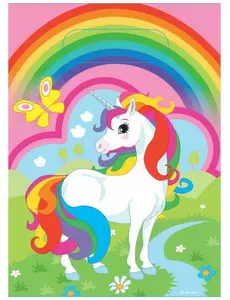 8 plastových tašek Rainbow Unicorn