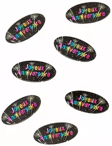 80 papírových stolních konfet Birthday Fireworks 4 x 2 cm