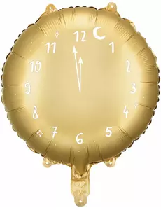 45 cm zlatý fóliový balónek s půlnočními hodinami