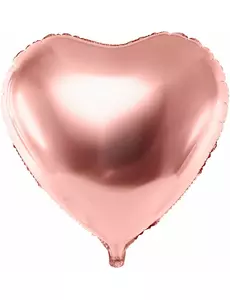 Metalický fóliový balónek srdce rose gold 45 cm