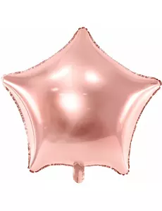 Metalický fóliový balónek hvězda rose gold 48 cm