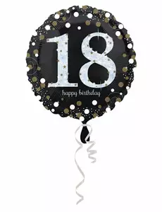 Holografický fóliový balónek Happy Birthday 18 Years Old