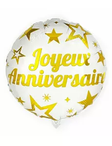 Zlatý fóliový balónek Happy Birthday 35 cm