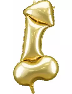 Zlatý fóliový balónek penis 88 cm
