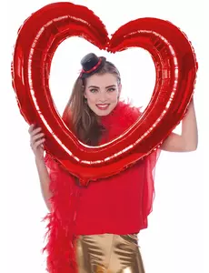 Balónek rám ve tvaru srdce červený 80 cm