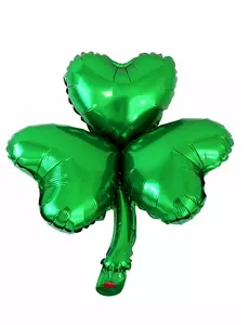 Metalický balónek ve tvaru čtyřlístku St. Patrick’s Day 40 cm