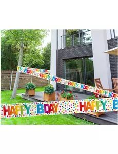 Banner Happy Birthday s vícebarevnými puntíky 15 m