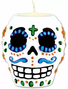 Svícen lebka Day of the Dead 7 cm
