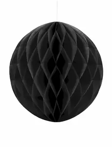 Černá voštinová papírová koule 20 cm
