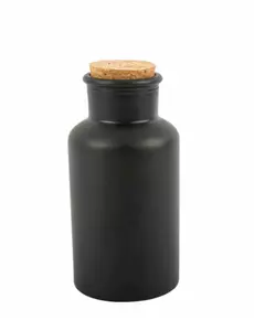 Matná černá lékárnická lahvička se špuntem 17 cm 500 ml