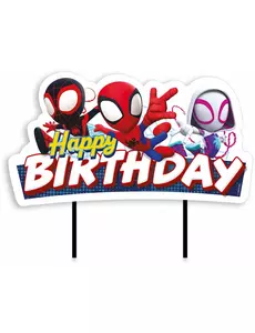 Dortový topper Happy Birthday Spidey and his Friends 17,5 cm