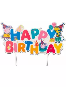 Dortový topper Happy Birthday Peppa Pig 17 cm