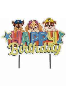 Dortový topper Happy Birthday Paw Patrol 17,5 cm