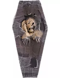 Rakev s kostlivcem Halloween 41cm