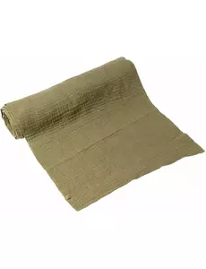 Bavlněný mušelínový běhoun na stůl khaki 30 cm x 3 m