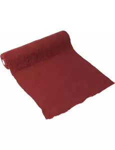 Burgundský terakotový mušelínový běhoun na stůl 30 cm x 3 m