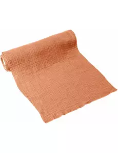Starorůžový terakotový mušelínový běhoun na stůl 30 cm x 3 m