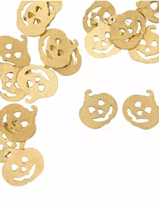 Dřevěné zlaté konfety dýně 2 cm