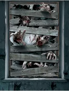 Dekorace zombie okno 80 x 120 cm