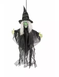 Animovaná svítící mluvící čarodějnice – halloweenská dekorace