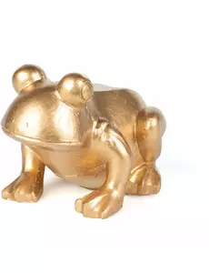Zlatá pryskyřičná žába 10 cm