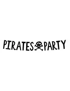 Černá kartonová girlanda Pirates Party 14 cm × 1 m