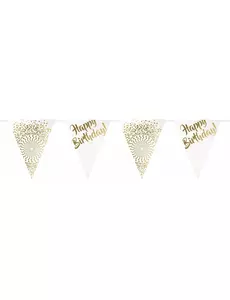 Luxusní zlatá praporková girlanda Happy Birthday 6 m